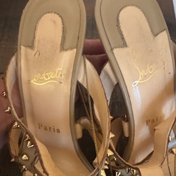 Christian Louboutin Tan Studded Heels - Picture 12 of 12